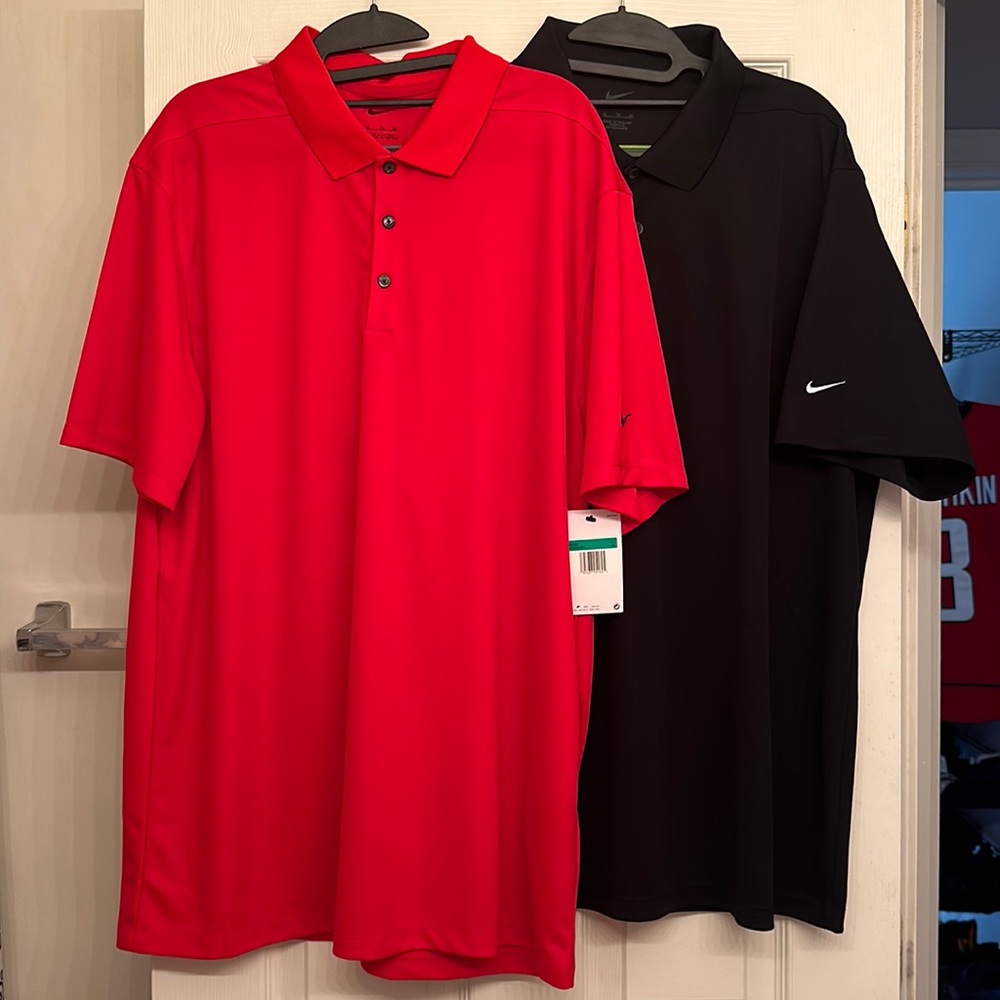 SET of 2 Nike Golf Polos- Red and Black Men’s XL